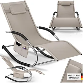 Tectake Gartenliege 142 x 62 x 92 cm Beige