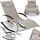 Tectake Gartenliege 142 x 62 x 92 cm Beige