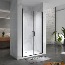 i-flair Lara Duschtür rechts 80 x 195 cm schwarz Sicherheitsglas