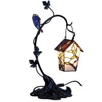 Bieye L30617 21 Zoll Vogelhaus Tiffany-Stil Glasmalerei Schreibtischlampe