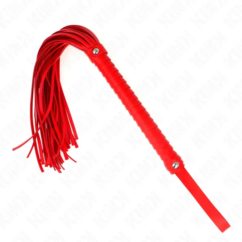 KINK  Peitsche mit rotem strukturiertem Griff 48,5 cm