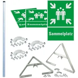 Dreifke® Dreieckset Kombizeichen Sammelstelle, 400x600mm, inkl. Pfosten/Befestigung