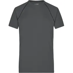 Herren Fitness Shirt - Farbe grau, schwarz - Größe M