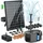 poposoap Solar Springbrunnen 8 W mit Teichfilter 1,5 m Schlauch 3600 mAh Batteriebackup
