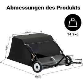 Wiltec Rasenkehrmaschine 120 cm