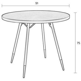 trendmöbel24 Livetastic Esstisch DENISE Ø 91 cm mit runder Platte Walnussfarbig