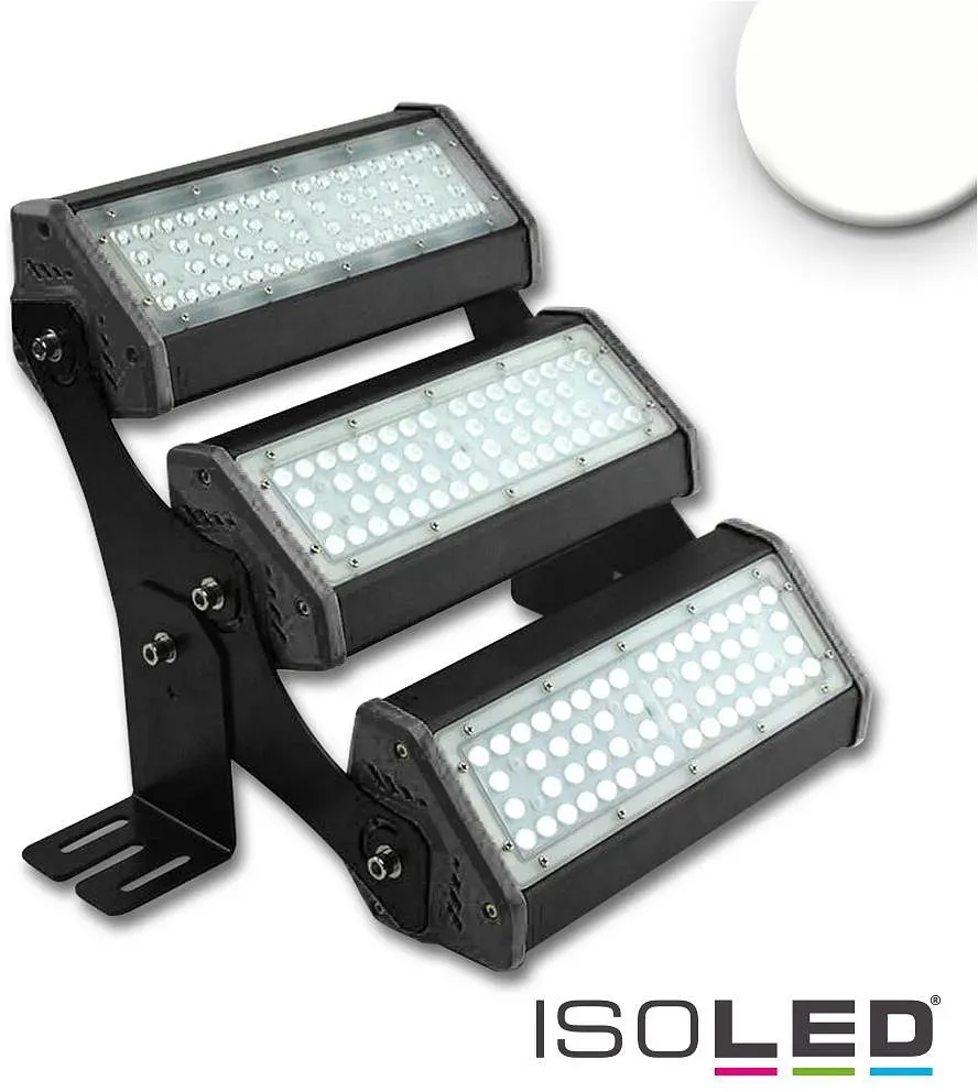 ISOLED LED Fluter/Hallenleuchte LN 3x 50W 30°*70°, asymmetrisch, IP65, 1-10V dimmbar, arretierbar, 4000K 19200lm ISO-113748