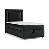 Best For Home Trinity K3 EinzelBett | Boxspringbett 90x200 mit Bonell Federkernmatratze 90x200 | MatratzenTopper 90x200 | Bett mit Matratze | Bett mit Stauraum | Lieferung an die Bordsteinkante
