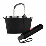 REISENTHEL® Einkaufskorb carrybag Set Black, mit umbrella pocket duomatic schwarz