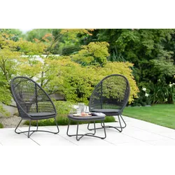 Niehoff Loungeset Kuta - bestehend aus zwei Loungesessel und einem Hocker inkl. Kissen