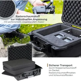 HMF ODK100 Outdoor-Fotokoffer, Transportkoffer mit Rasterschaumstoff, 41 x 32 x 17,5 cm