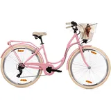 Goetze Mood Damenrad 28 Zoll, 7-Gang mit Korb, Rosa | Creme
