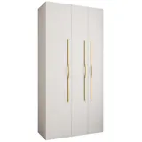abiks möbel Drehtürenschrank COMO 120 x 245,5 x 40 cm Weiß/Gold