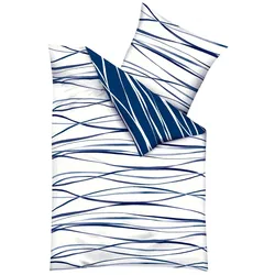 kaeppel Bettwäsche Motion 155 x 220 cm Satin Blau Marine