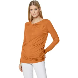 Madeleine Langarmshirt mit Knoten und Raffungen in wüstenorange | Gr.: 40