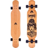 Apollo Longboard Dancer Longboard 46 Zoll inkl. T-Tool, Aus hochwertigem Holz mit Bambus, perfekt zum Dancen oder Cruisen beige