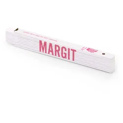 Personalisierte Messlatte ,Metrie 2m Zollstock mit Namen | Geburtsgeschenk Mädchenmodell Wählen Sie hier einen weiblichen Namen aus:: Margit