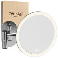 Ovimar Kosmetikspiegel Vorupor Ø 17,9 cm, beleuchtet, 5fach Vergrößerung,