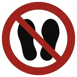 Betreten der Fläche verboten ISO 7010, Alu, Ø 200 mm