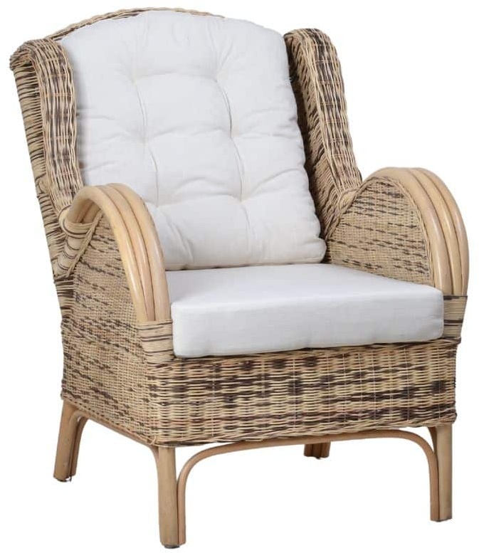 Rattansessel 'Panama' honig-braun 100% Baumwolle, Rattan