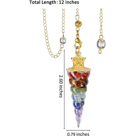 luxuskollektion Edelstein Pendel 7 Chakra Muschelschale Anhänger Kette Reiki