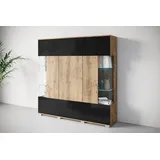 INOSIGN Highboard »Kenia«, Modernes Highboard, mit Glastüren, Breite 135 cm