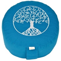 yogabox Yogakissen Glückssitz Lebensbaum blau