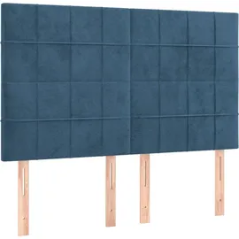 vidaXL Boxspringbett mit Matratze & LED Dunkelblau 140x200 cm Samt