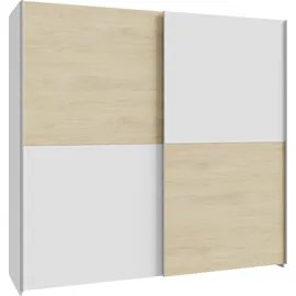 Forte Schwebetürenschrank 200 x 190,5 x 61,2 cm Weiß