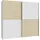 Forte Schwebetürenschrank 200 x 190,5 x 61,2 cm Weiß