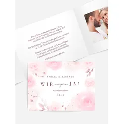 Hochzeitskarten Einladungen selbst gestalten mit Spruch und Fotos im Onlinedesigner bei Meine-Kartenmanufaktur.de