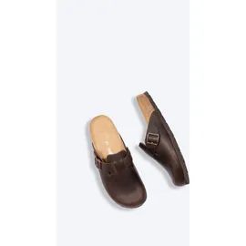ROHDE Grado Herren Pantoffeln Hausschuhe Clog 6698 braun Leder, Schuhgröße:40 EU