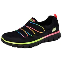 Skechers Sport Women's Loving Life Memory Foam Fashion Sneaker, Black/Black/Multi, 6.5 W US - 36.5 EU Weit