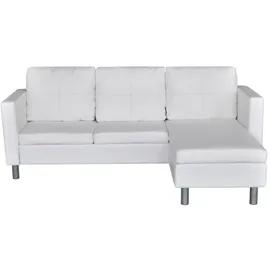 vidaXL Modulsofa 3-Sitzer Kunstleder Weiß