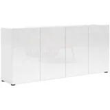 home24 Sideboard Weiß Hochglanz, Holzwerkstoff, 2 Fächer, 180x79x38 cm, Typenauswahl, Beimöbel erhältlich, stehend, Wohnzimmer, Kommoden Sideboards, Sideboards