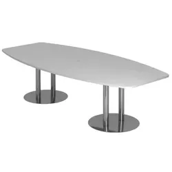 Konferenztisch 280x130/85 Grau/Chrom