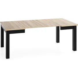 WFL GROUP Quadratischer Esstisch 100-200 x 76,5 cm Eiche Sonoma Hellbraun