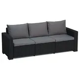 Allibert California Grau 3 &Sitzkissen, Rattan, Mit Sofa