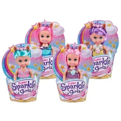 ZURU Babypuppe Sparkle Girlz Cupcake Unicorn Princess, Mini Prinzessinnen-Einhorn-Puppe Spielpuppe, Puppe, rosa rosa
