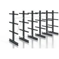 Stier Kragarmregal schraubbar doppelseitig 5 Felder mit 3 Ebenen