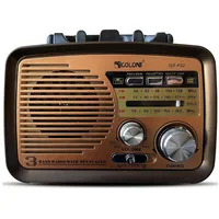 Retoo Retro Radio Bluetooth FM Vintage Kofferradio Küchenradio hellbrau Küchen-Radio (Batteriebetrieben, unterstützt USB, Bluetooth,SD-Karte, AM, FM, SW, 2,00 W, Mobilność, retro design, USB, Bluetooth, SD, AM, FM, SW) goldfarben