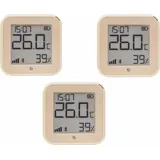 Shelly WLAN-Temperatur- u. Feuchtigkeitssensor Plus H&T Gen. 3, BT, Mokka, 3 Stück - Hygrometer, Braun