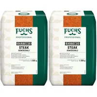 Fuchs Professional - BBQ Steak Gewürzsalz | Zum Würzen von gebratenen oder gegrillten Steaks | Profi-Qualität für Großverbraucher | 1,5 kg im recyclebaren Beutel (Packung mit 2)
