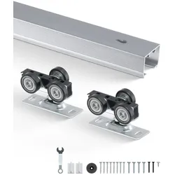 VEVOR Schiebetür-Beschlagschienensatz Schiebetürsystem 1746 mm Beschlagsatz für 610–914 mm breite Einzeltüren, reibungslos und einfach zu installieren Schiebetürbeschlag 100 kg belastbar
