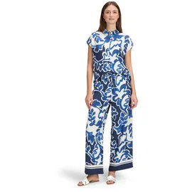 Betty & Co Hemdbluse mit Print Blau/Weiß 40