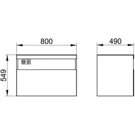 Keuco Stageline Waschtisch-Unterschrank 32863300100 80 x 55 x 49 cm, Dekor weiß, Glas weiß klar, mit Elektrik