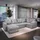 masseno Ecksofa LORIVO R-S Polyester 3-Sitzer Hellgrau