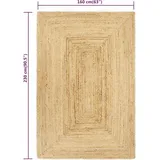 vidaXL Teppich Handgefertigt Jute Natur 160x230 cm