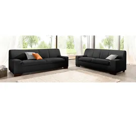 DOMO collection Polstergarnitur DOMO COLLECTION "Norma kubisch und zeitlos", schwarz (schwarz,), H:74cm, Sitzmöbel-Sets, bestehend aus je einem 2- und 3-Sitzer