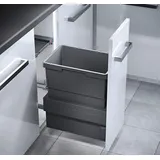 HAILO Einbaumülleimer, Schrank 30cm, Frontauszug selbstschließend - Grau